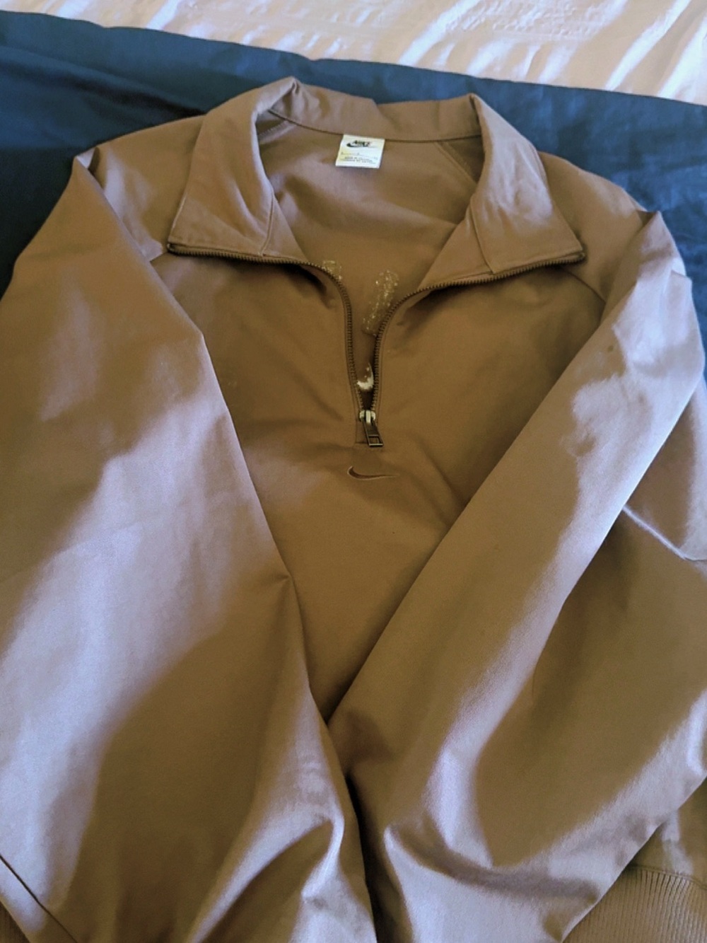 Nike Women's Brown Half-Zip Bomber Jacket
